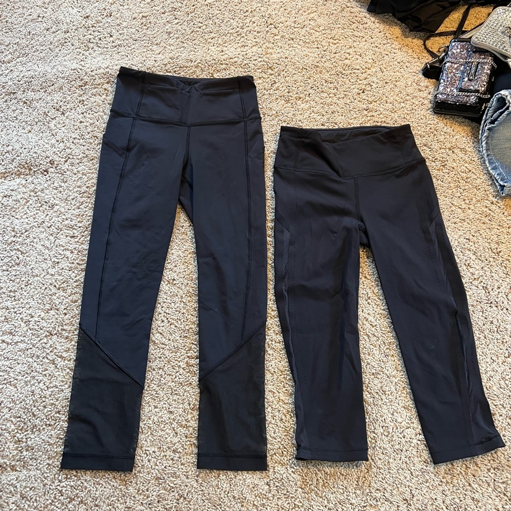 black lululemon crop leggings bundle